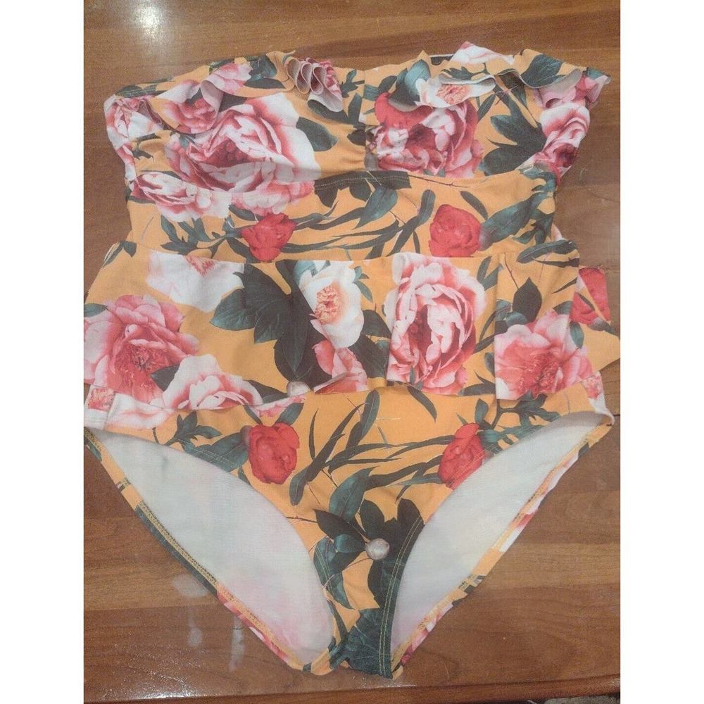 Torrid Floral Swimsuit Bathing Suit One Piece Plus SZ 0